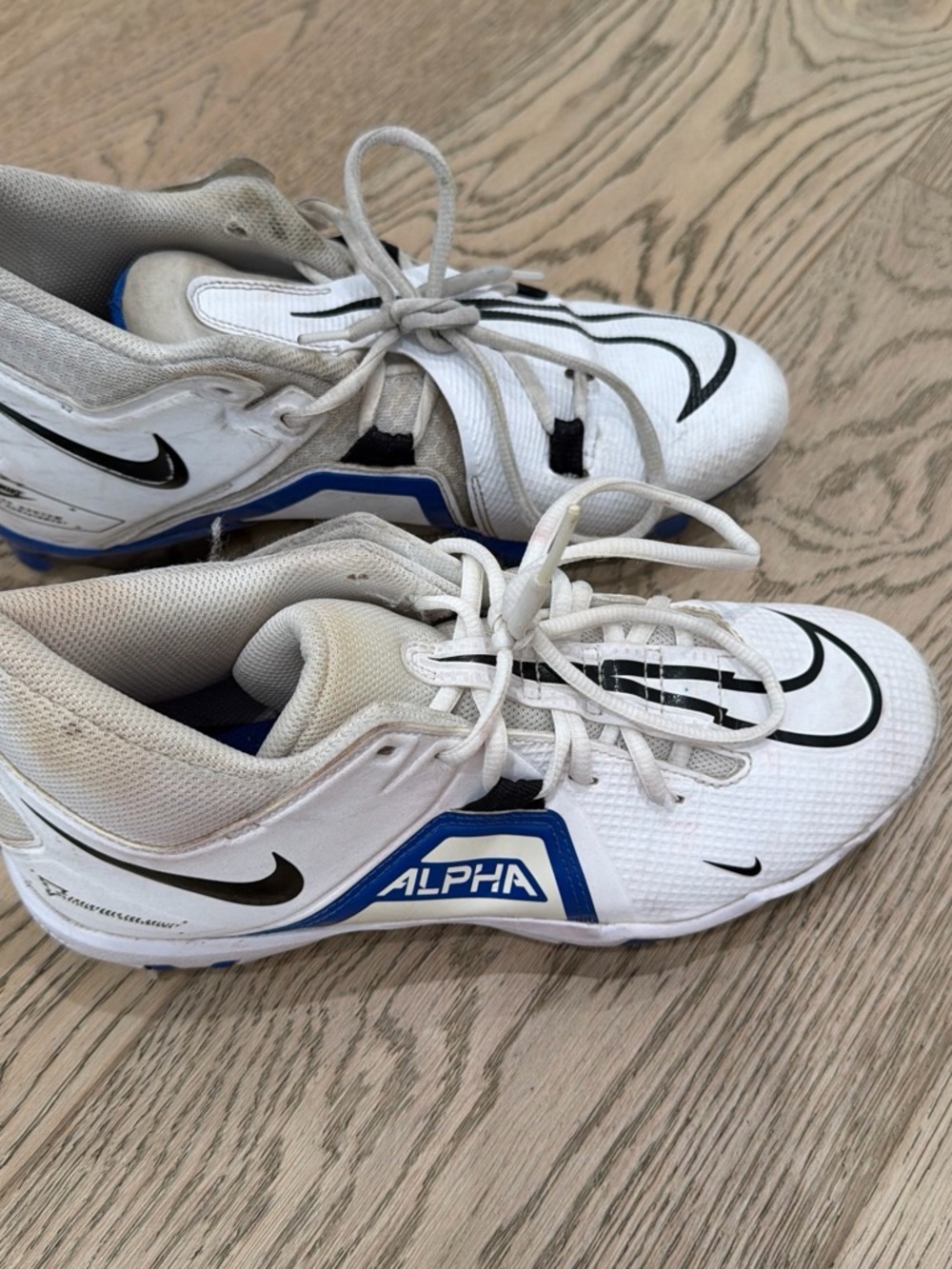 Nike Men's White, Black & Blue Alpha Athletic Cleats